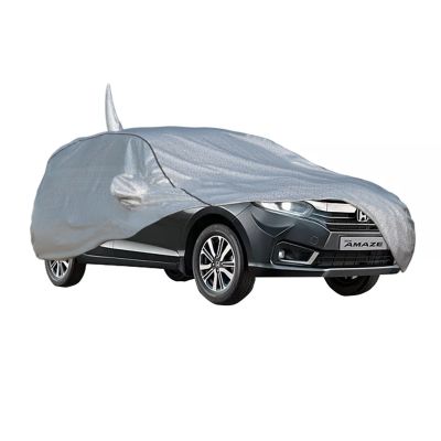 Allextreme HA7007 100% Tested Waterproof Car Body Cover Compatible with New Amaze, Old Amaze Custom Fit Dustproof UV Heat Resistant Indoor Outdoor Body Protection (Reflective Silver with Mirror)