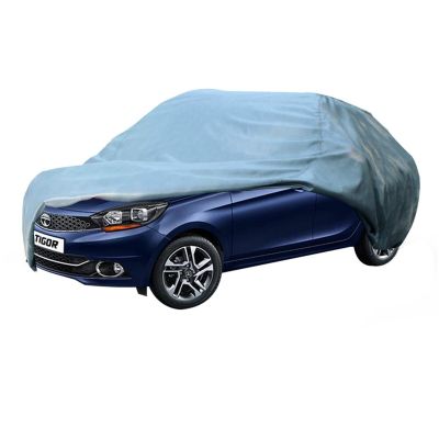 Allextreme TR7001 Car Body Cover Compatible with Tata Tigor Custom Fit Dustproof UV Heat Resistant Indoor Outdoor Body Protection (Grey without Mirror)
