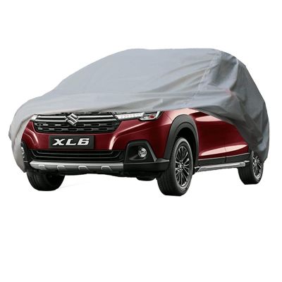 Allextreme MXL67002 Car Body Cover Compatible with Maruti Suzuki XL6 Custom Fit Dustproof UV Heat Resistant Indoor Outdoor Body Protection (Silver without mirror)