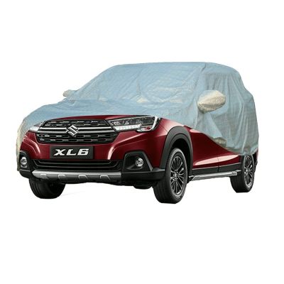 Allextreme MXL67007 100% Tested Waterproof Car Body Cover Compatible with Maruti Suzuki XL6 Custom Fit Dustproof UV Heat Resistant Indoor Outdoor Body Protection (Reflective Silver with Mirror)