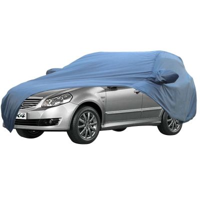 Allextreme MSE5001 Car Body Cover Compatible with Maruti Suzuki Sx4 Custom Fit Dustproof UV Heat Resistant Indoor Outdoor Body Protection (Blue with Mirror)