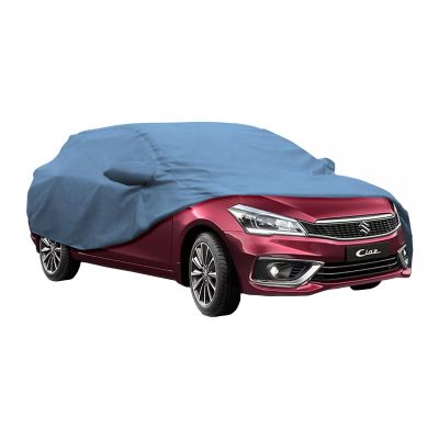 Allextreme MCE5001 Car Body Cover Compatible with Maruti Suzuki Ciaz Custom Fit Dustproof UV Heat Resistant Indoor Outdoor Body Protection (Blue with Mirror)