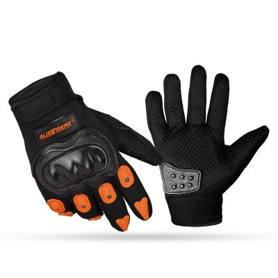 Allextreme Probiker Protective Full Finger Gloves Anti-Skid Surface Breathable Bike Riding Glove for Motorcycle Cycling Climbing Mountaineering Hiking (XL, Orange)