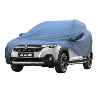 Allextreme MXP5001 Car Body Cover Compatible with Maruti Suzuki XL6 Custom Fit Dustproof UV Heat Resistant Indoor Outdoor Body Protection (Blue with Mirror)