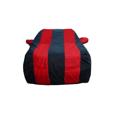 Allextreme MSZ5004 Car Body Cover Compatible with Mahindra Scorpio Custom Fit Dustproof UV Heat Resistant Indoor Outdoor Body Protection (Navy Blue & Red with Mirror)