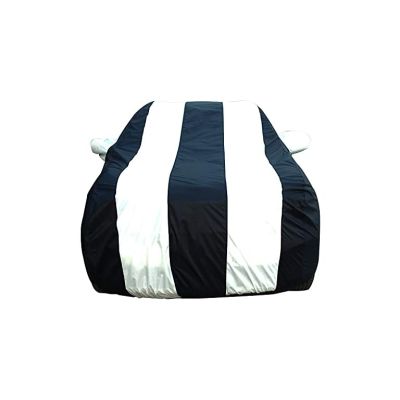Allextreme CTZ5005 Car Body Cover Compatible with Chevrolet Tavera Custom Fit Dustproof UV Heat Resistant Indoor Outdoor Body Protection (Navy Blue & White with Mirror)