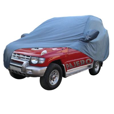 Allextreme MPY5001 Car Body Cover Compatible with Mitsubishi Pajero old Custom Fit Dustproof UV Heat Resistant Indoor Outdoor Body Protection (Blue with Mirror)