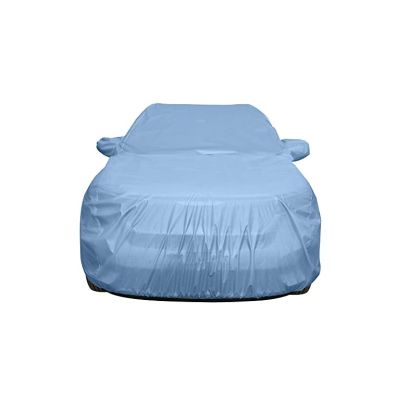 Allextreme TSY5001 Car Body Cover Compatible with Tata Safari Custom Fit Dustproof UV Heat Resistant Indoor Outdoor Body Protection (Blue with Mirror)