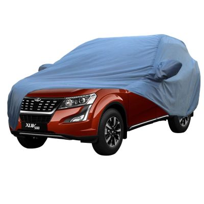 Allextreme MXY5001 Car Body Cover Compatible with Mahindra XUV500 Custom Fit Dustproof UV Heat Resistant Indoor Outdoor Body Protection (Blue with Mirror)
