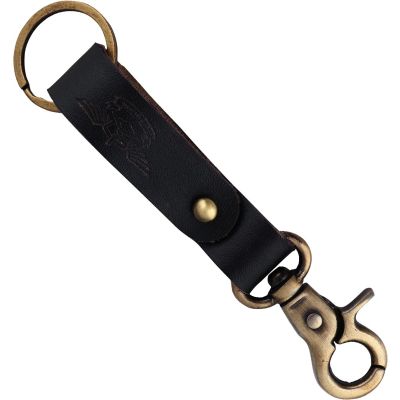 Allextreme EXKCL01 Leather Keychain Loop, Belt Key Holder, Keyring Organizer with Spring Clip, Ring & Strap for Men & Women (Black)