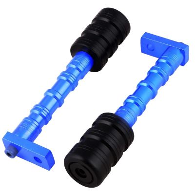 AllExtreme EXPLGL2 Universal Motorcycle Frame Slider Falling Protector Motorcycle Crash Guard Pads Compatible with Kawasaki Yamaha Suzuki KTM (Blue)