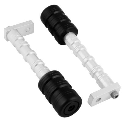 AllExtreme EXPLGS2 Universal Motorcycle Frame Slider Falling Protector Motorcycle Crash Guard Pads Compatible with Kawasaki Yamaha Suzuki KTM (Silver)