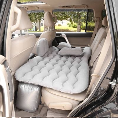 Allextreme A2 Multifunctional Inflatable Car Bed Mattress Universal Car Back Seat for Baby Travel Air Inflation with Two Air Pillows, Car Air Pump and Repair Kit (Grey)