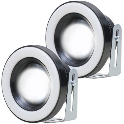 Allextreme EXSS2P Universal Car Projector LED Fog Light COB Halo White Angel Eye Rings for Cars (10W, 2 PCS)
