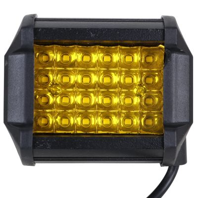 Allextreme EXLEDS1 24 LED Fog Light Bar Waterproof 4 Inch CREE Cube Work Light for Bike Cars and Motorcycle, 72W, Yellow Light (Pack of 1)