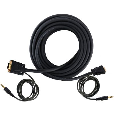 Allextreme VGA Cable With Audio Compatible Wire for Computer Monitor High Resolution Durable & Portable Cable Good for All Devices(10 Mtrs)