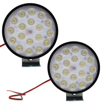 Allextreme EXF18L2 18 LED Round Fog Light Spot Beam Waterproof Pod Driving Work Lamp for Motorcycle and Cars (27W, White Light, 2 Pcs)