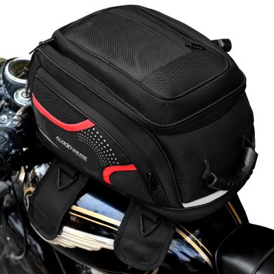 Allextreme EXRBTC1 Magnetic Fuel Tank Bag with Rain Cover Universal Fit Sling Storage Accessory for All Motorcycles Bike (Black)