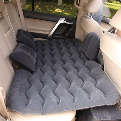 Allextreme A2 Multifunctional Inflatable Car Bed Mattress Universal Car Back Seat Travel Air Inflation with Two Air Pillows, Car Air Pump & Repair Kit (Black)