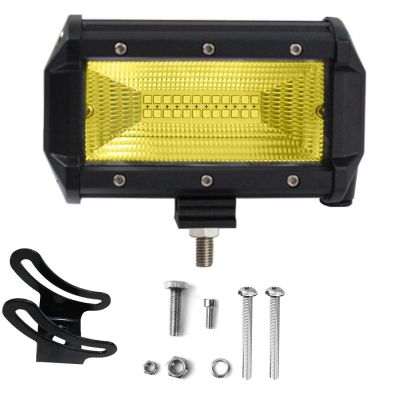 Allextreme EX24F1Y 5 Inch CREE Fog Light 24 LED Cube Waterproof Flood Lamp for Cars Truck SUV and Motorcycle (72W, Yellow Light)