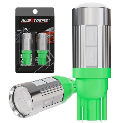 Allextreme Universal T10 LED Parking Light 6000K 10 SMD Super Bright Interior Pilot License Plate Dome Indicator Lamp Bulb for Car Bike and Motorcycle (3W, Green, 2 PCS)