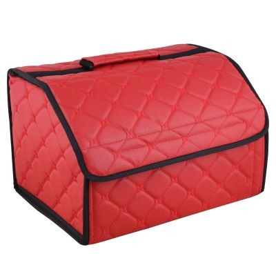 Allextreme EXTOMRD1 Trunk Organizer Backseat Large AntiSlip Storage Hanging Utility Tool Seat Back Strong, Sturdy & Foldable Space Saver Bag for Cars, SUVs & Trucks (Medium, Red)