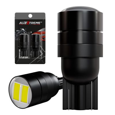 Allextreme Universal T10 LED Parking Light 6000K White Super Bright Interior Pilot License Plate Dome Indicator Lamp Bulb for Car Bike and Motorcycle (1W, Black, 2 PCS)
