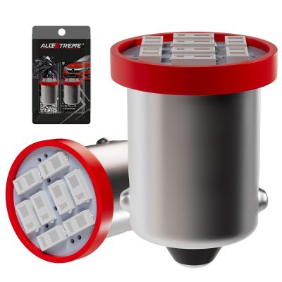 Allextreme BA9S LED Parking Light Super Bright Car Interior License Plate Wedge Dome Trunk Dashboard Bulb for Car Bike and Motorcycle (2W, Red, 2 PCS)
