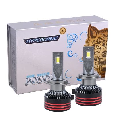 AllExtreme EXHBH07 HYPERDRIVE H7 Headlight Conversion Kit 150W LED CSP Chips 18000LM Headlamp Bulbs 6000K Bright Light IP65 Water Resistant for Car (Set of 2)