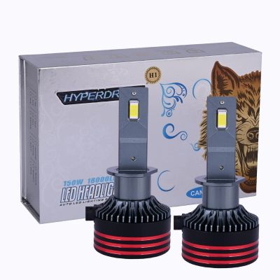 AllExtreme EXHBH01 HYPERDRIVE H1 Headlight Conversion Kit 150W LED CSP Chips 18000LM Headlamp Bulbs 6000K Bright Light IP65 Water Resistant for Car (Set of 2)