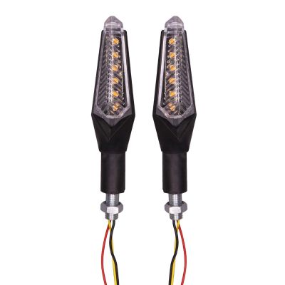 Allextreme EXDVSB2 Dual Tone 6 LED Side Indicator Light Front Rear Universal Fit Turn Signal Lamp for Bikes and Motorcycles (Yellow & Blue, 2 Pcs)