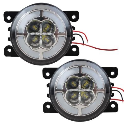 Allextreme EXSLD02 Round LED Fog light with High Low Beam Pattern Energy Efficient & Ultra Bright for All Cars (White, Pack of 2)