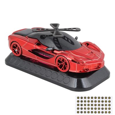 AllExtreme EXDAF02 Solar Powered Natural Aromatherapy Air Freshener Car Shape Perfume Ornament Eliminates Bad Odors Perfect For Automobiles Offices & Homes (1 Pc, Red)