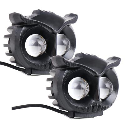 Allextreme EXS202 Owl Shape LED Fog Light for Wide Visibility High Brightness Bulb with Easy Installation for All Motorcycles (2 Pcs, 20W, Yellow & White)