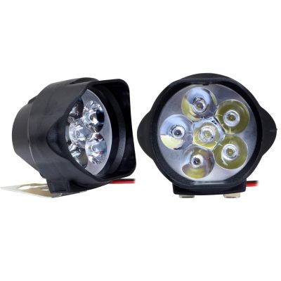 Allextreme EXL6FLW Universal LED Fog Light Driving Work Lamp for Bike Cars and Motorcycle (6 Led, 2Pcs)