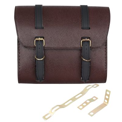 Allextreme EXBSBL2 Bike Saddle Bag Backseat for Riders Portable Waterproof PU Leather Extra Large Capacity Storage Kit Organizer Classic Look for Motorcycle (Brown)