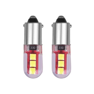 Allextreme EXLB005 BA9S LED Parking Light Super Bright White 6 SMD Car Interior License Plate Wedge Dome Trunk Dashboard Bulb for Car Bike and Motorcycle (White, 2 Pcs)