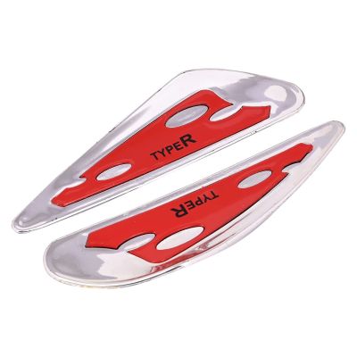 AllExtreme EDCGS2R Universal Fender Sticker With In-Built Mounting Bolts Compatible With Cars, SUVs & Other Automobile (Red-Silver, 2 Pcs)