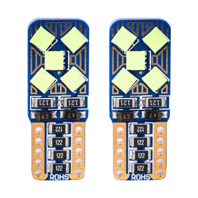 AllExtreme EXLB006 Universal T10 LED Parking Light 10 SMD Bright Interior Pilot License Plate Dome Indicator Lamp Bulb for Automobiles (2W, White, 2 Pcs)