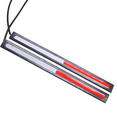 AllExtreme EX-WDRL6 Daytime Running LED Light Strip DRL Lamp for Cars Super Bright Universal Automobile Lighting with 2 Double Tape Strips (6W, Red & Blue Light, 2 PCS)