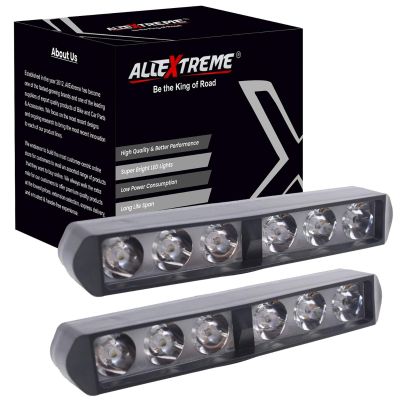 Allextreme EXB06TW Universal 6 LED Spotlight 12W Fog Light 1000LM Bulbs Spot Beam White Light Road Driving Work Lamp for Bike Cars & Automobiles (White Light, 2 PCS)
