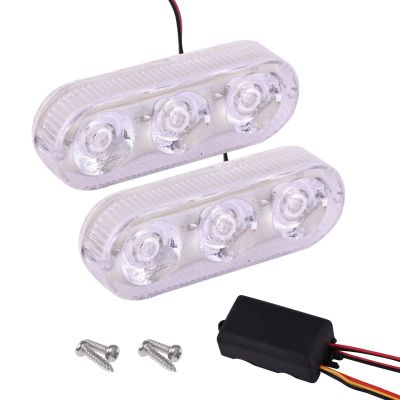 Allextreme EXMD031 3 LED Flash Strobe Lamp 12V Police Emergency Warning Light for Motorcycle Cars and Bike -(Red & Blue, Set of 1)