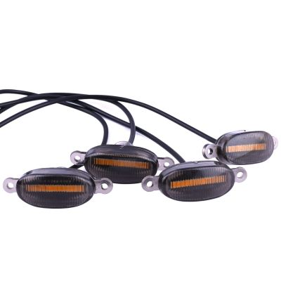 Allextreme EX4CG9L Car Grille Led Lamp Front Bumper Warning Insert Lights DRL Vehicle Accessory Compatible with Cars, Trucks, SUV (4 pcs, Yellow)