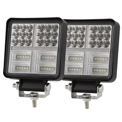 Allextreme EX38L02 48W Car Irradiation Lamp IP67 High-Intensity 38LED Dual Beamlight Vehicle Accessory Compatible with Cars Trucks SUVs- (Yellow & White, Pack of 2)