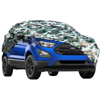 AllExtreme MEP5007 100% Tested Waterproof Car Body Cover Compatible with Ford Eco Sport Triple Stitched UV Heat Resistant Indoor Outdoor Body Protection (Army Print with Mirror)