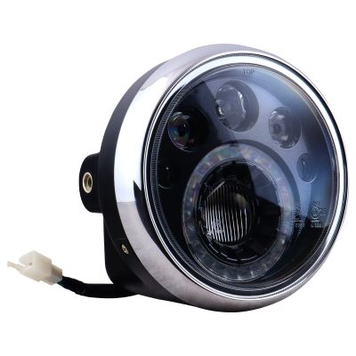 Allextreme 6 LED Lamp Bright Round Headlight High beam Headlamp DRL Light with Heat Dissipation for Bikes Automobiles (White & Yellow, Pack Of 1)