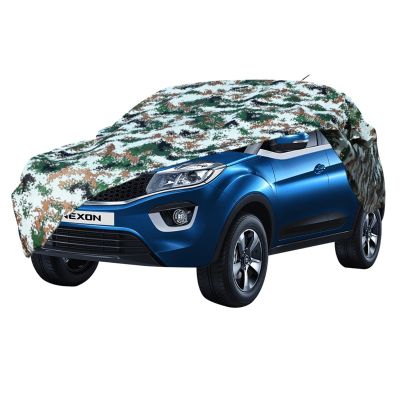AllExtreme TNG5007 100% Tested Waterproof Car Body Cover Compatible with Tata Nexon Triple Stitched UV Heat Resistant Indoor Outdoor Body Protection (Army Print with Mirror)