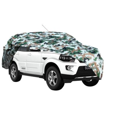 AllExtreme MSZ5007 100% Tested Waterproof Car Body Cover Compatible with Mahindra Scorpio Triple Stitched UV Heat Resistant Indoor Outdoor Body Protection (Army Print with Mirror)