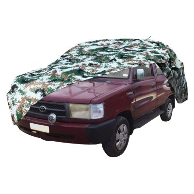 AllExtreme TQZ5007 100% Tested Waterproof Car Body Cover Compatible with Toyota Qualis Triple Stitched UV Heat Resistant Indoor Outdoor Body Protection (Army Print with Mirror)