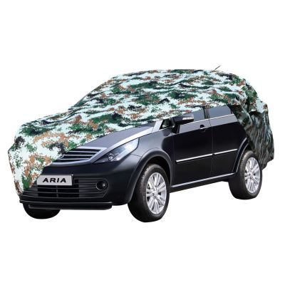 AllExtreme TAB5007 100% Tested Waterproof Car Body Cover Compatible with Tata Aria Triple Stitched UV Heat Resistant Indoor Outdoor Body Protection (Army Print with Mirror)